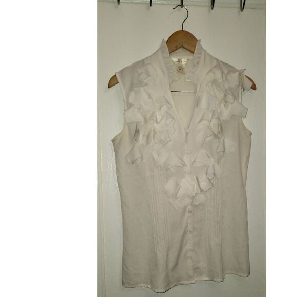 Frilly sleeveless top Sz M Lucky & Coco - Picture 1 of 9